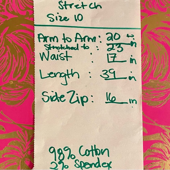 Croft & Barrow Red Sleeveless Cotton Dress With Green & Beige Floral Pattern. 10 - Picture 12 of 12